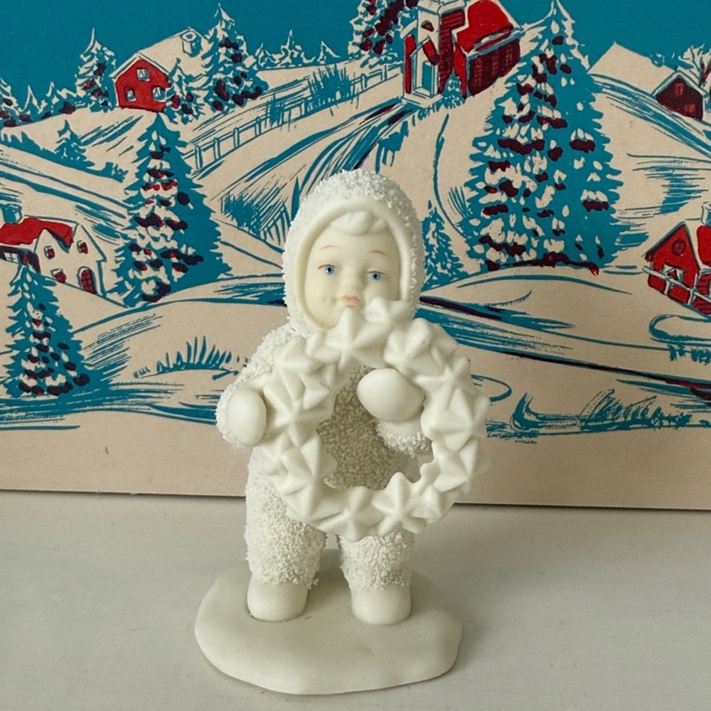 Department 56 Snowbaby with Wreath ‘I Made this Just for You’ Figurine